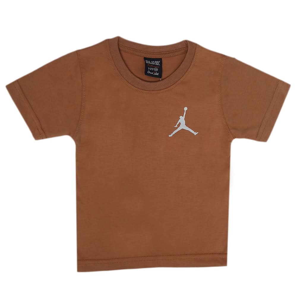 Boys Half Sleeves T-Shirt - Brown, Boys T-Shirts, Chase Value, Chase Value