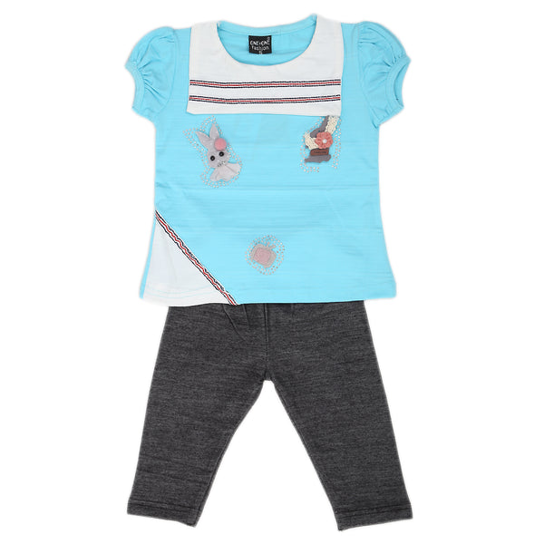 Girls Short Suit - Sky Blue, Kids, Girls Sets And Suits, Chase Value, Chase Value