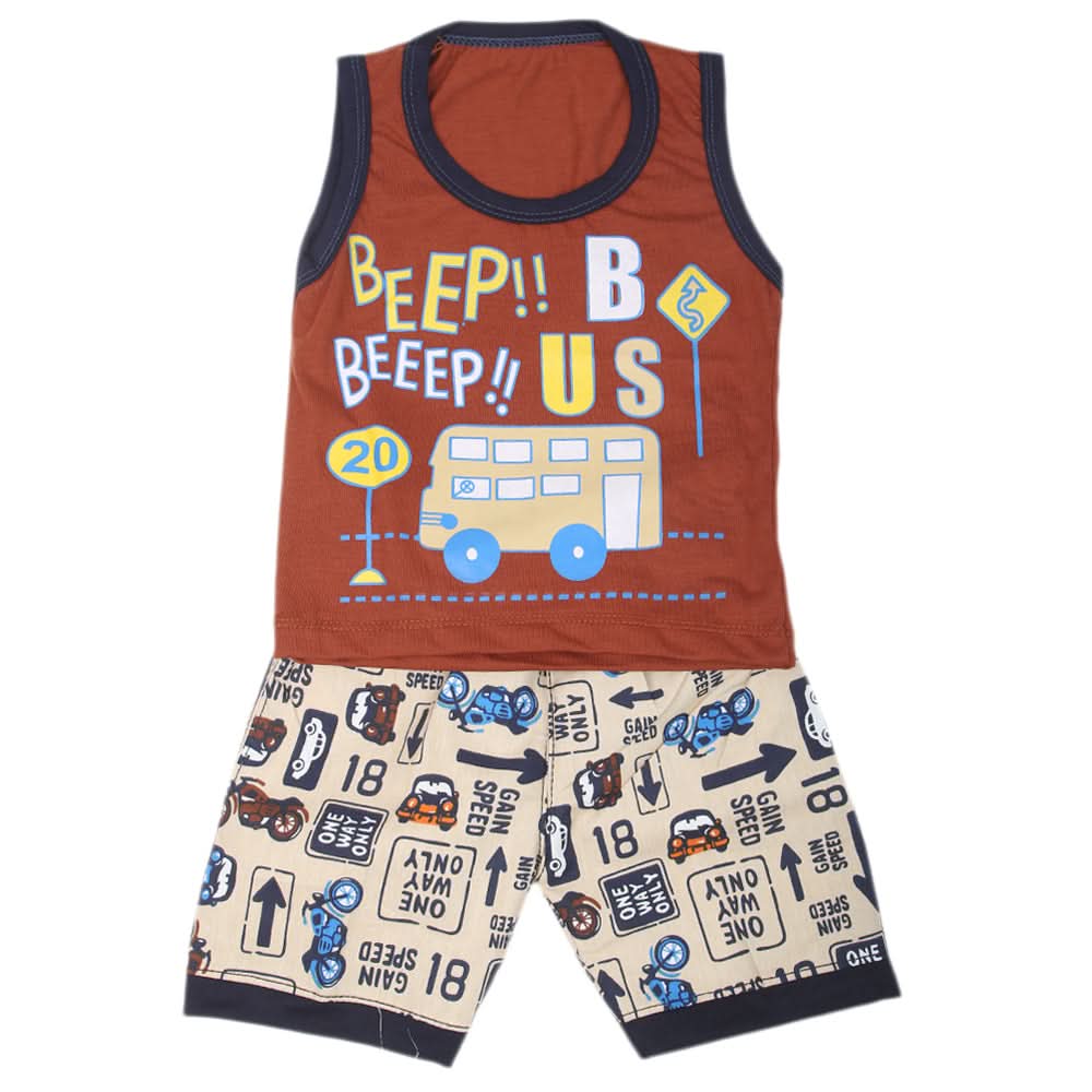 Boys Sando Suit - Dark Brown, Kids, Boys Sets And Suits, Chase Value, Chase Value