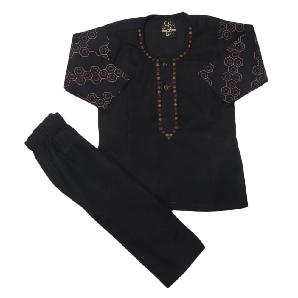 Newborn Boys Shalwar Suit - Black, Kids, Newborn Boys Shalwar Suits, Chase Value, Chase Value