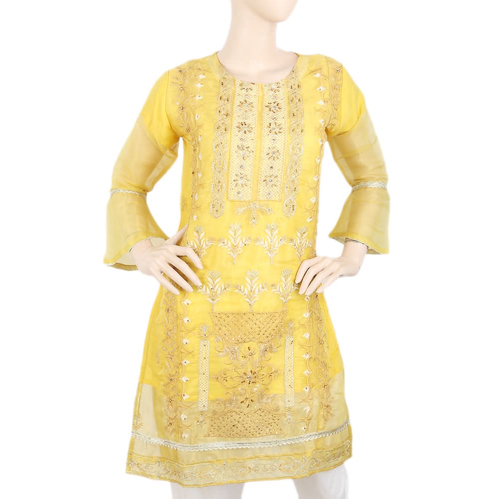 Women's Embroidered Masoori Kurti - Yellow, Women, Ready Kurtis, Chase Value, Chase Value