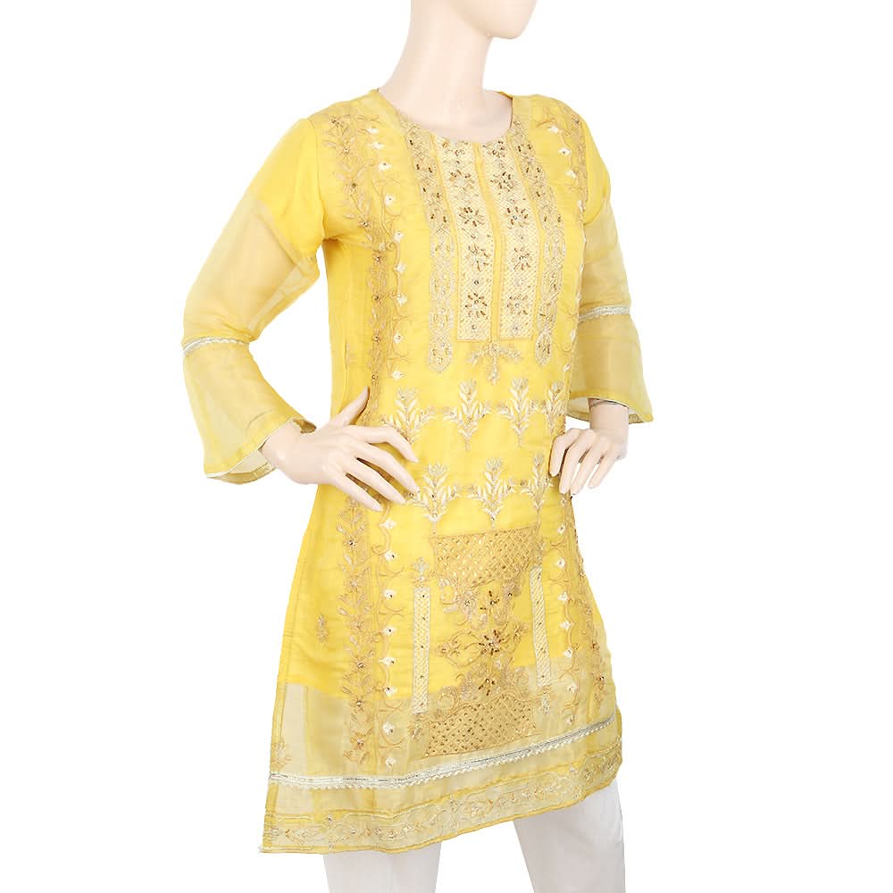 Women's Embroidered Masoori Kurti - Yellow, Women, Ready Kurtis, Chase Value, Chase Value