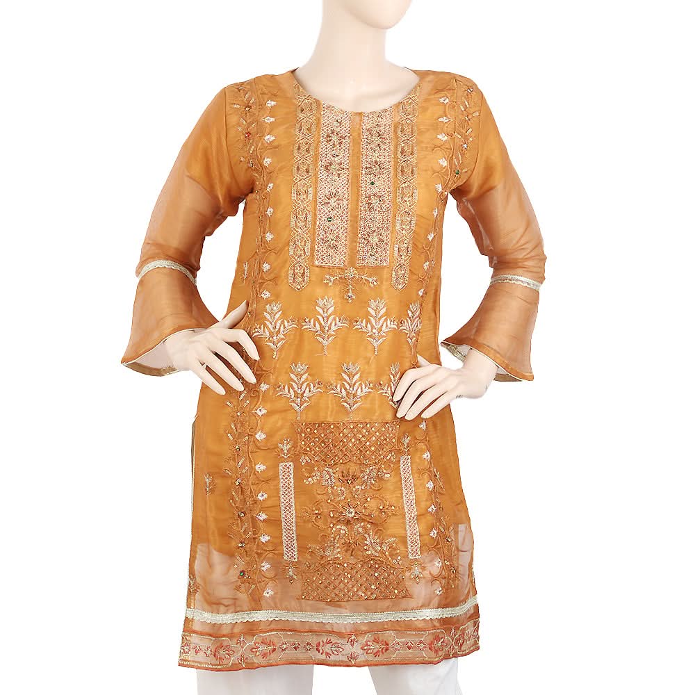 Women's Embroidered Masoori Kurti - Mustard, Women, Ready Kurtis, Chase Value, Chase Value