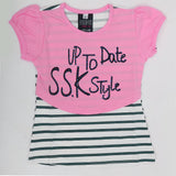 Girls Half Sleeves T-Shirt A13 - Pink, Kids, Girls T-Shirts, Chase Value, Chase Value