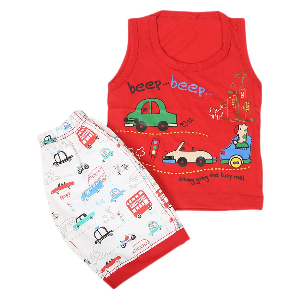Boys Sando Suit 9233 - Red, Kids, Boys Sets And Suits, Chase Value, Chase Value