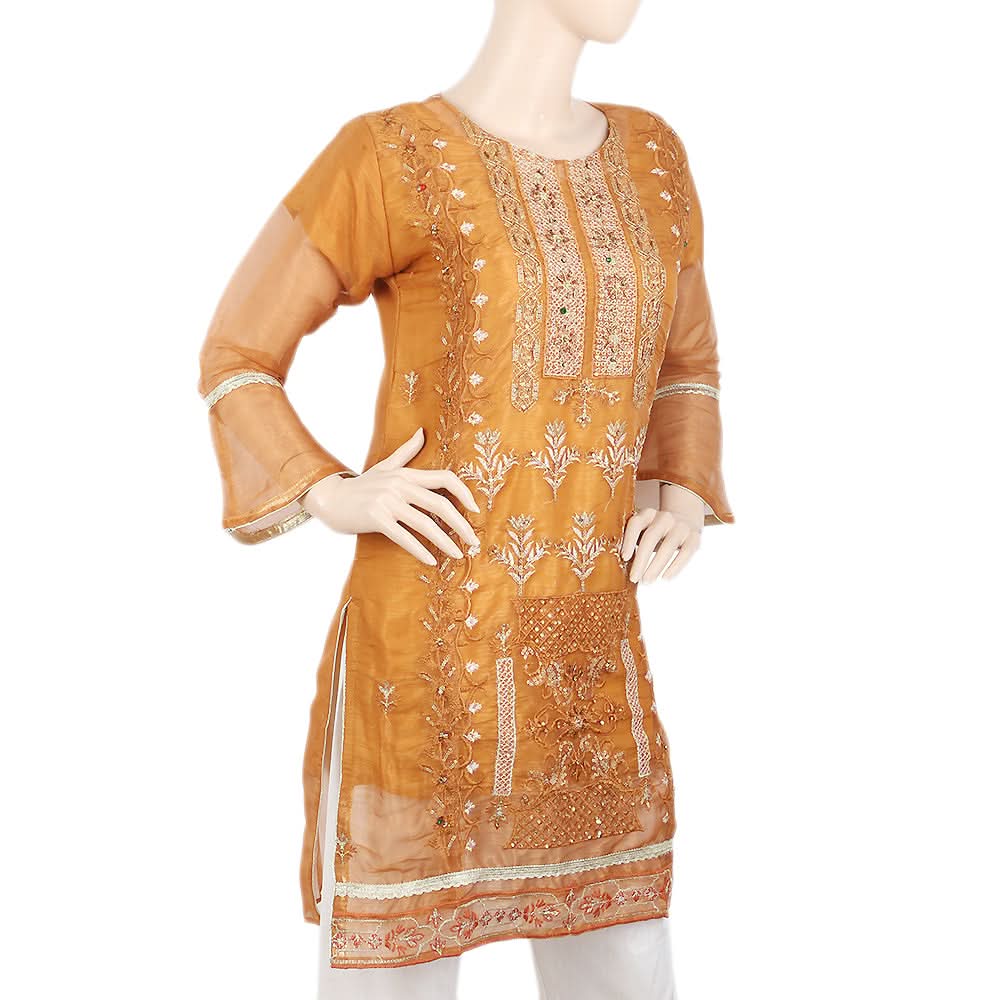 Women's Embroidered Masoori Kurti - Mustard, Women, Ready Kurtis, Chase Value, Chase Value