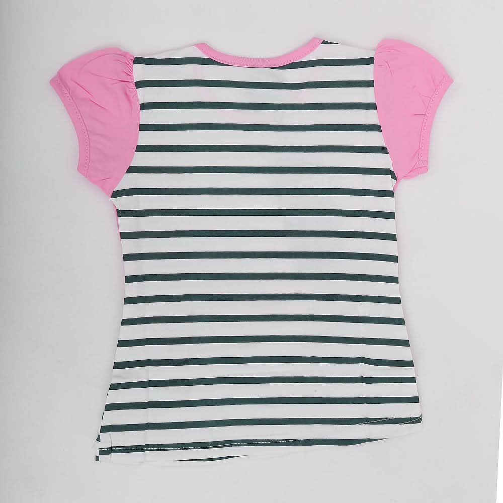 Girls Half Sleeves T-Shirt A13 - Pink, Kids, Girls T-Shirts, Chase Value, Chase Value