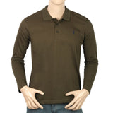 Men's Full Sleeves Plain Polo T-Shirt - Dark Green, Men's T-Shirts & Polos, Chase Value, Chase Value