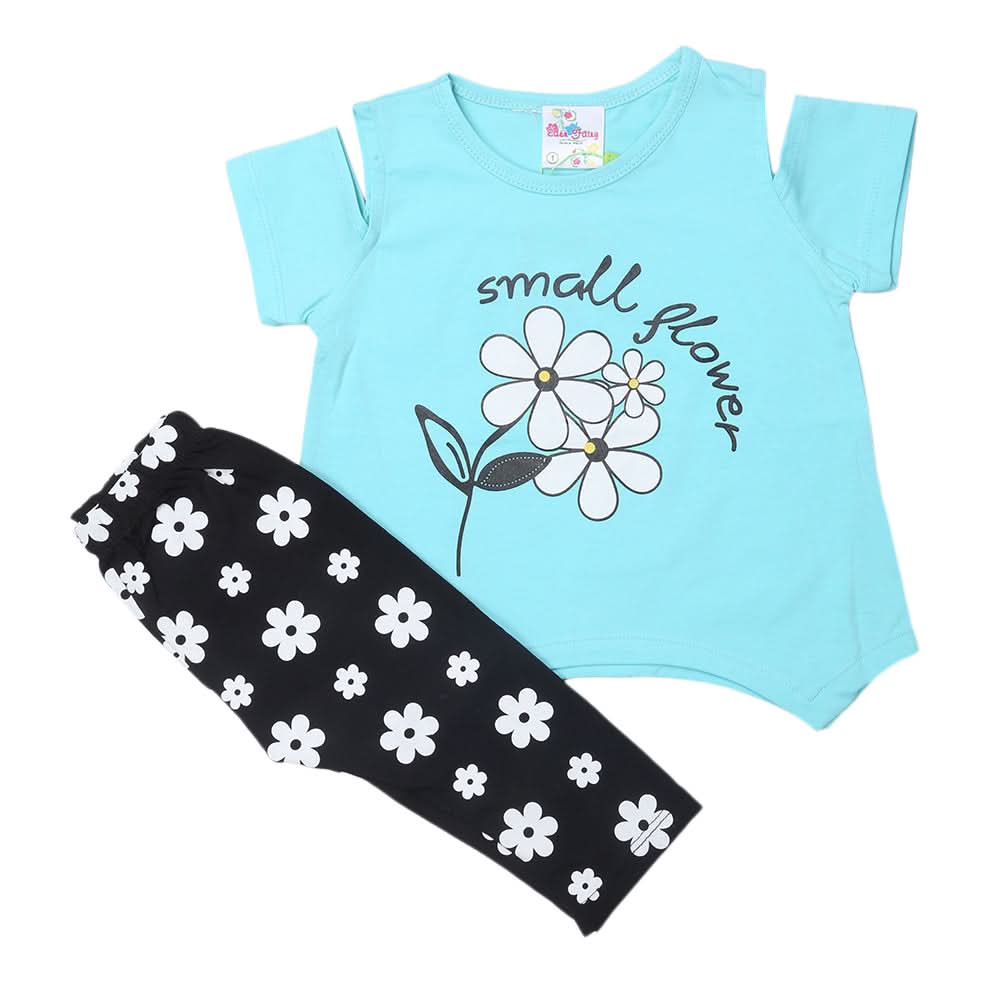 Newborn Girls Half Sleeves Suit - Cyan, Kids, Newborn Girls Sets And Suits, Chase Value, Chase Value