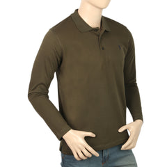 Men's Full Sleeves Plain Polo T-Shirt - Dark Green, Men's T-Shirts & Polos, Chase Value, Chase Value