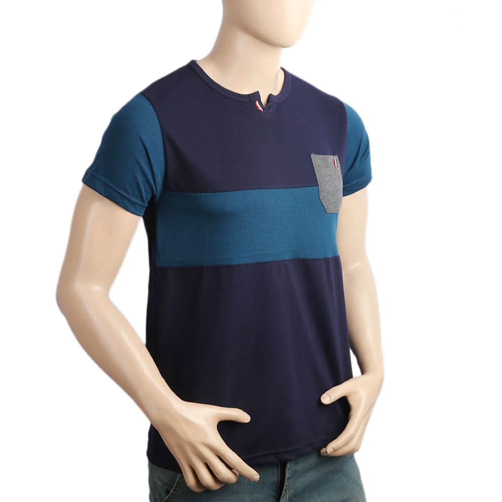 Men's Half Sleeves T-Shirt - Navy Blue, Men, T-Shirts And Polos, Chase Value, Chase Value