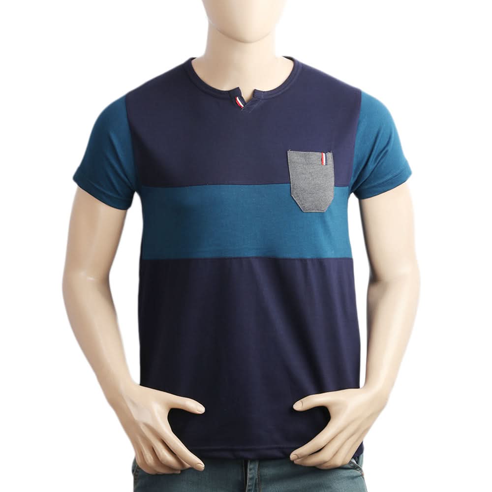 Men's Half Sleeves T-Shirt - Navy Blue, Men, T-Shirts And Polos, Chase Value, Chase Value