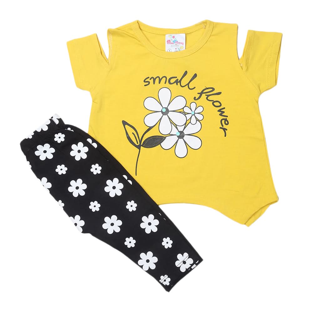 Newborn Girls Half Sleeves Suit - Yellow, Kids, Newborn Girls Sets And Suits, Chase Value, Chase Value