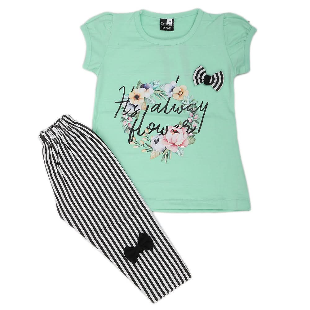 Girls Short Suit - Cyan, Kids, Girls Sets And Suits, Chase Value, Chase Value