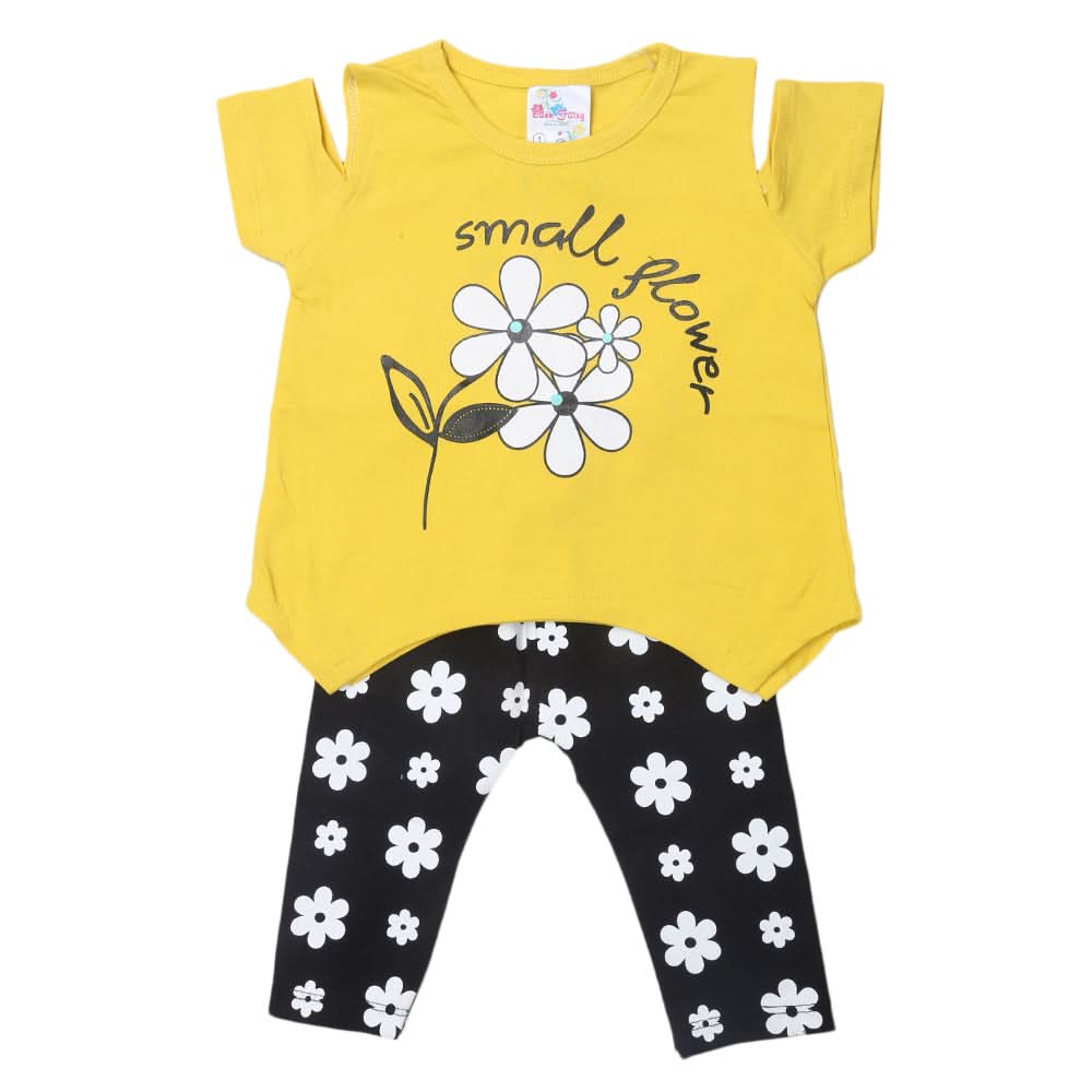 Newborn Girls Half Sleeves Suit - Yellow, Kids, Newborn Girls Sets And Suits, Chase Value, Chase Value