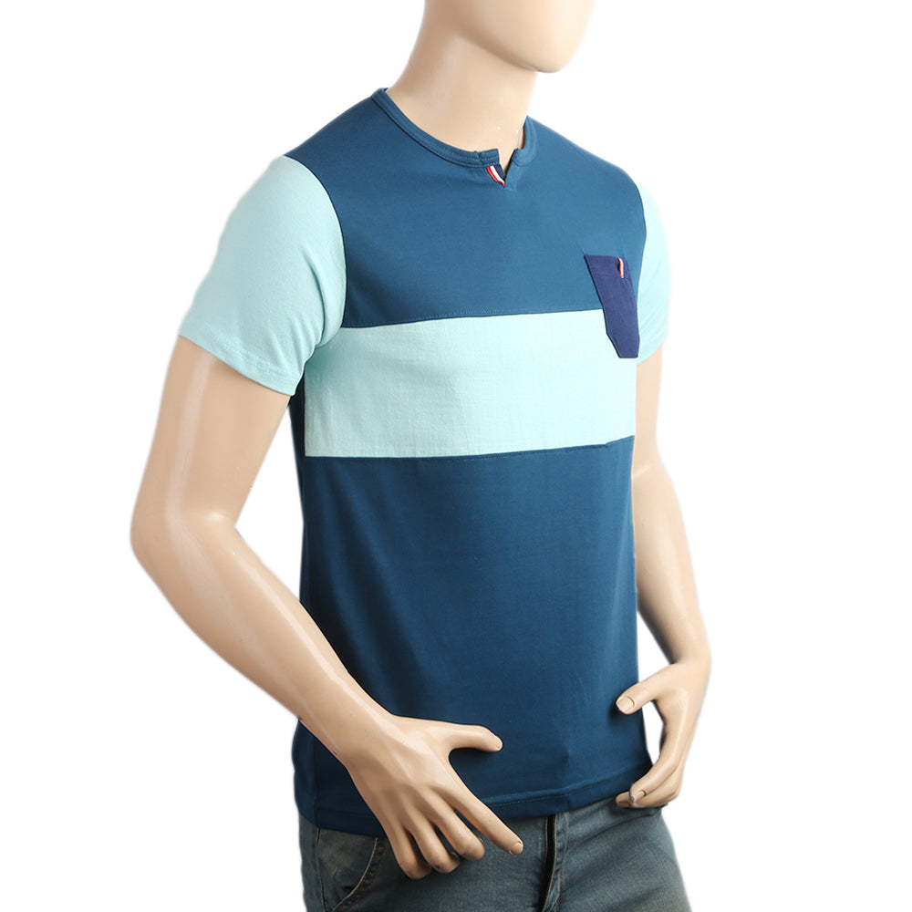 Men's Half Sleeves T-Shirt - Steel Blue, Men, T-Shirts And Polos, Chase Value, Chase Value