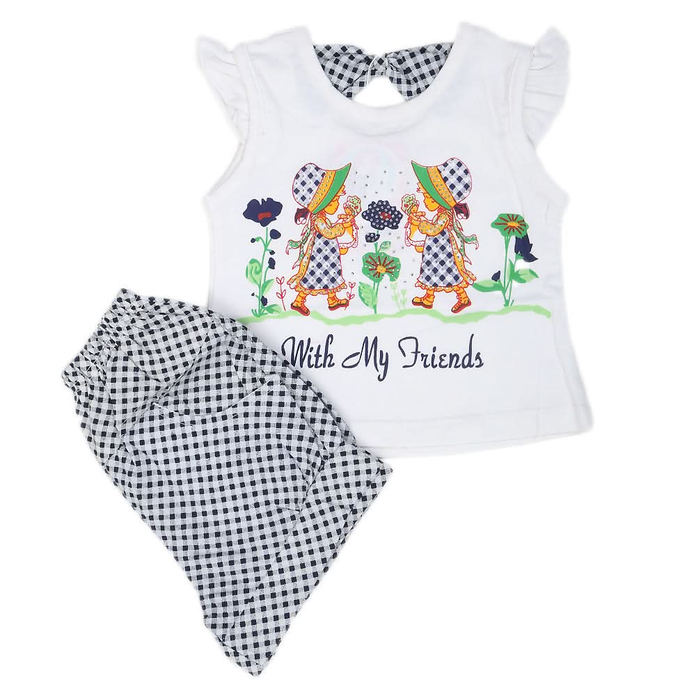 Newborn Girls Half Sleeves Short Suit - Blue, Kids, NB Girls Sets And Suits, Chase Value, Chase Value
