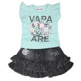 Newborn Girls Half Sleeves Short Suit - Cyan, Kids, NB Girls Sets And Suits, Chase Value, Chase Value