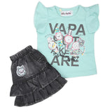 Newborn Girls Half Sleeves Short Suit - Cyan, Kids, NB Girls Sets And Suits, Chase Value, Chase Value