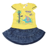 Newborn Girls Half Sleeves Skirt Suit - Yellow, Kids, NB Girls Sets And Suits, Chase Value, Chase Value