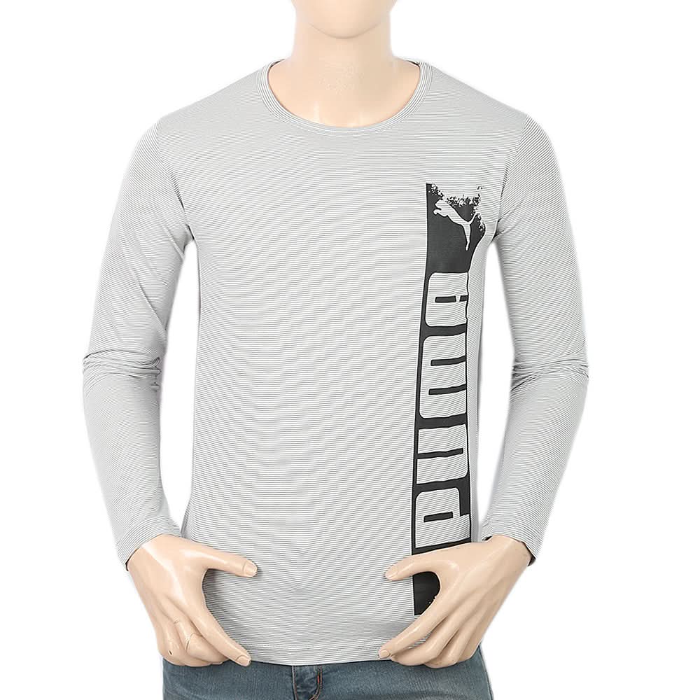 Men's Full Sleeves Twisted T-Shirt - Grey, Men, T-Shirts And Polos, Chase Value, Chase Value
