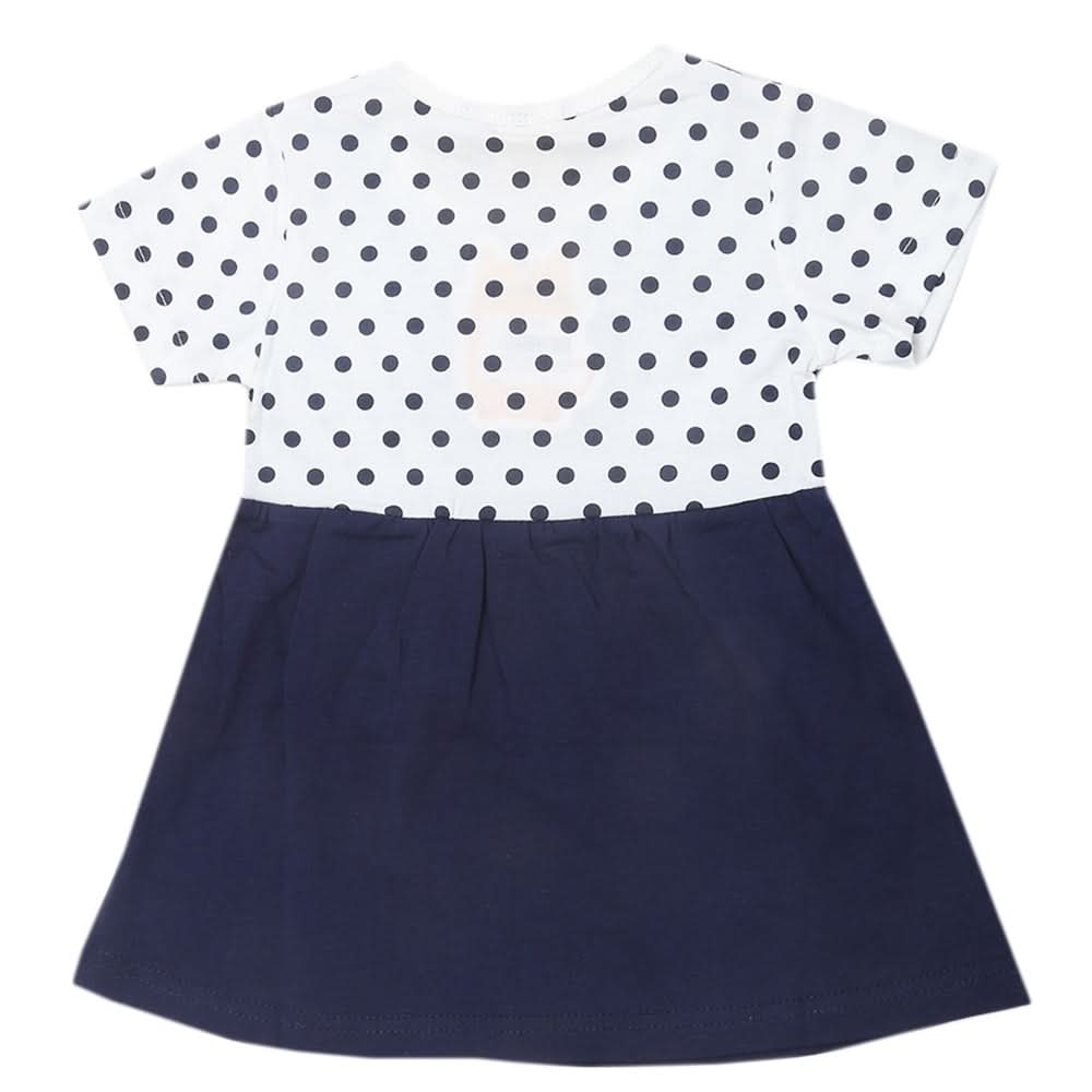 Newborn Girls Half Sleeves Frock - Navy Blue, Kids, Newborn Girls Frocks, Chase Value, Chase Value