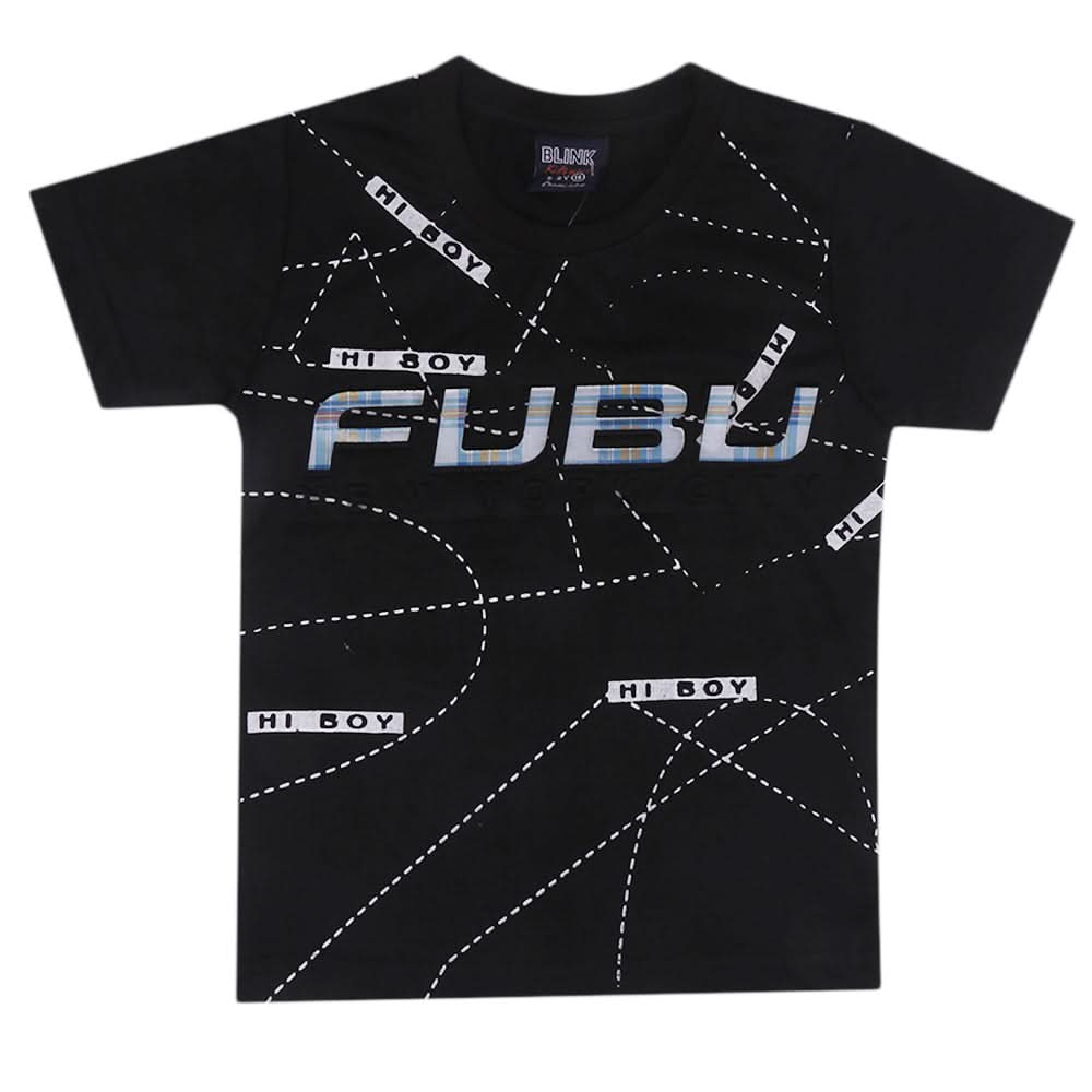 Boys Emboss Logo T-Shirt - Black, Boys T-Shirts, Chase Value, Chase Value