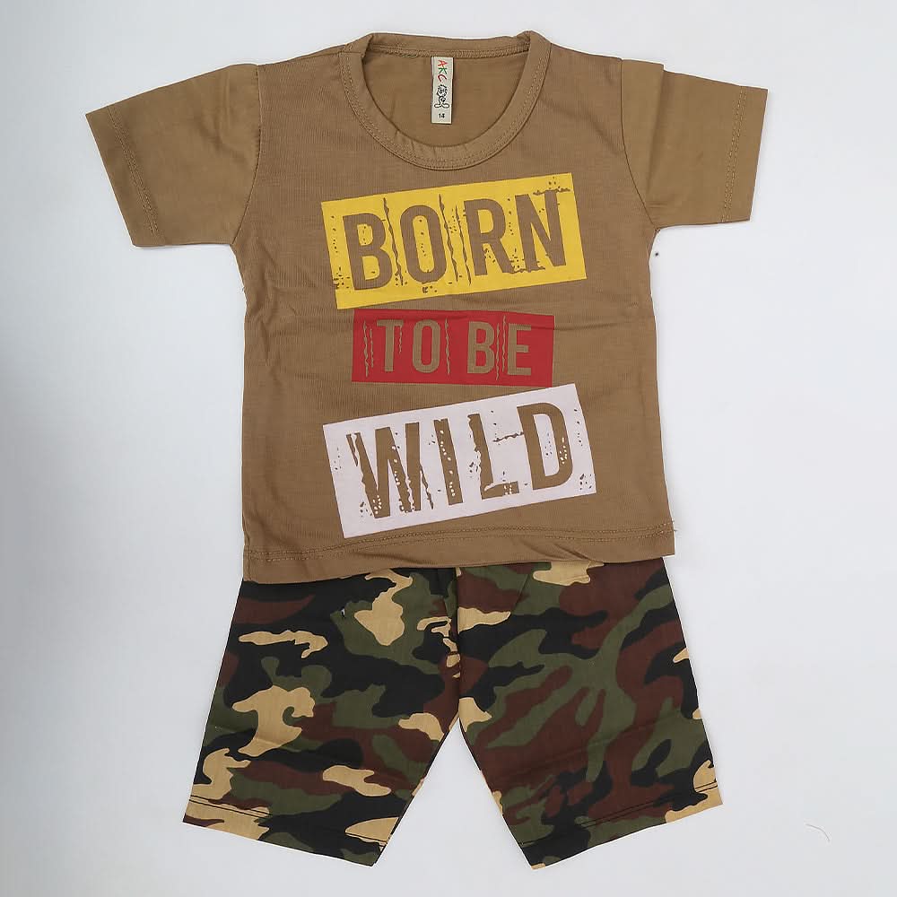 Boys Half Sleeves Suit - Brown, Kids, Boys Sets And Suits, Chase Value, Chase Value