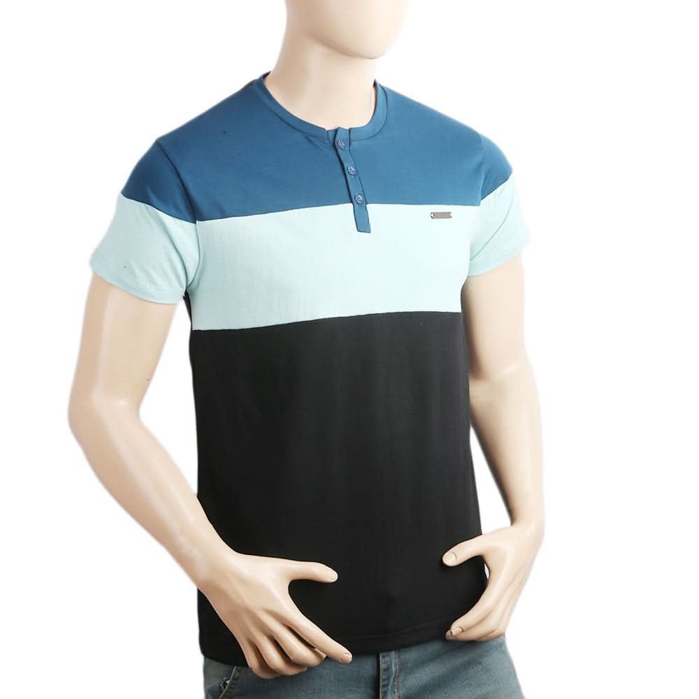 Men's Half Sleeves T-Shirt - Steel-Blue, Men, T-Shirts And Polos, Chase Value, Chase Value