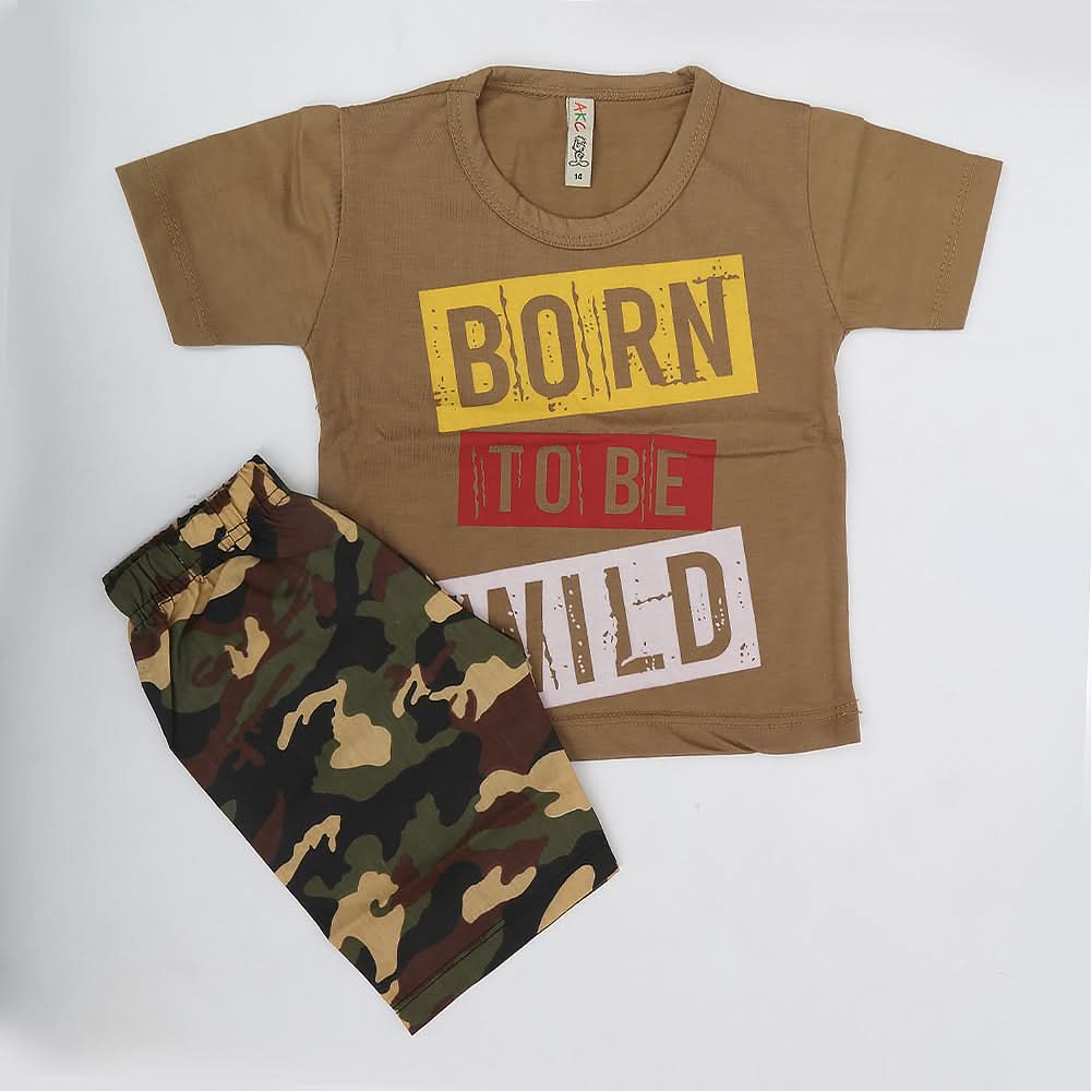 Boys Half Sleeves Suit - Brown, Kids, Boys Sets And Suits, Chase Value, Chase Value