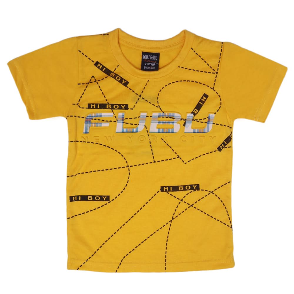 Boys Emboss Logo T-Shirt - Yellow, Boys T-Shirts, Chase Value, Chase Value