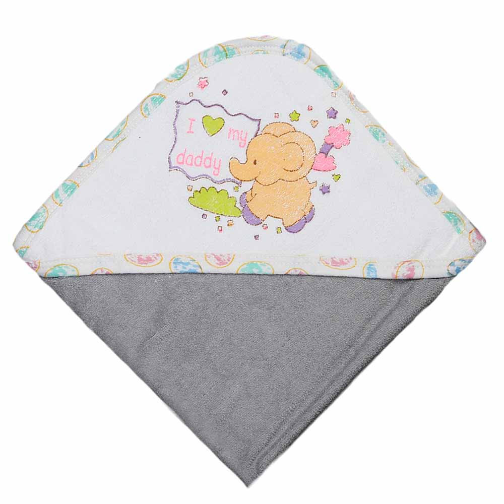 Newborn Baby Bath Towel - Dark Grey, Kids, Bath Accessories, Chase Value, Chase Value