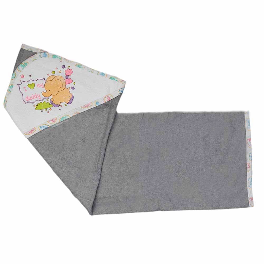 Newborn Baby Bath Towel - Dark Grey, Kids, Bath Accessories, Chase Value, Chase Value