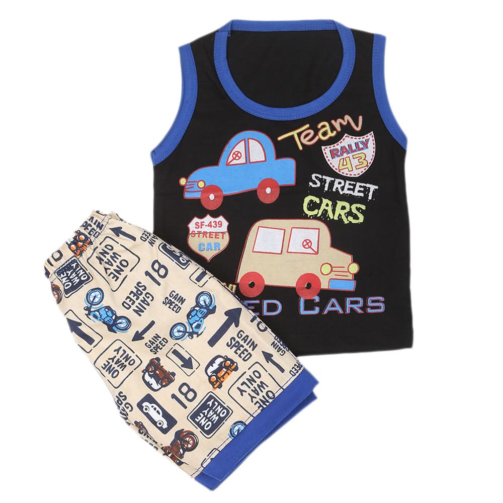 Boys Sando Suit - Black, Kids, Boys Sets And Suits, Chase Value, Chase Value