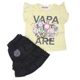 Newborn Girls Half Sleeves Short Suit - Yellow, Kids, NB Girls Sets And Suits, Chase Value, Chase Value
