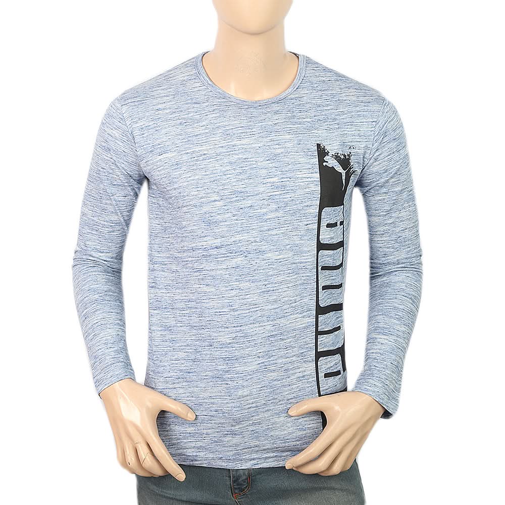 Men's Full Sleeves Twisted T-Shirt - Light Blue, Men, T-Shirts And Polos, Chase Value, Chase Value