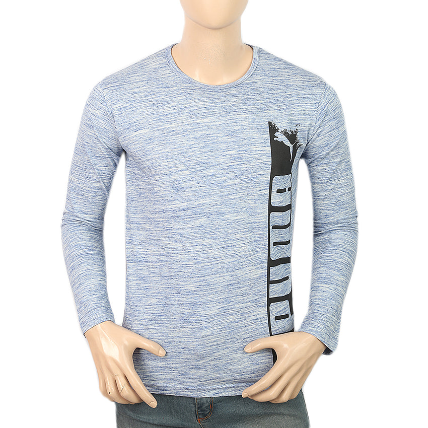 Men's Full Sleeves Twisted T-Shirt - Light Blue, Men, T-Shirts And Polos, Chase Value, Chase Value