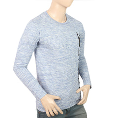 Men's Full Sleeves Twisted T-Shirt - Light Blue, Men, T-Shirts And Polos, Chase Value, Chase Value