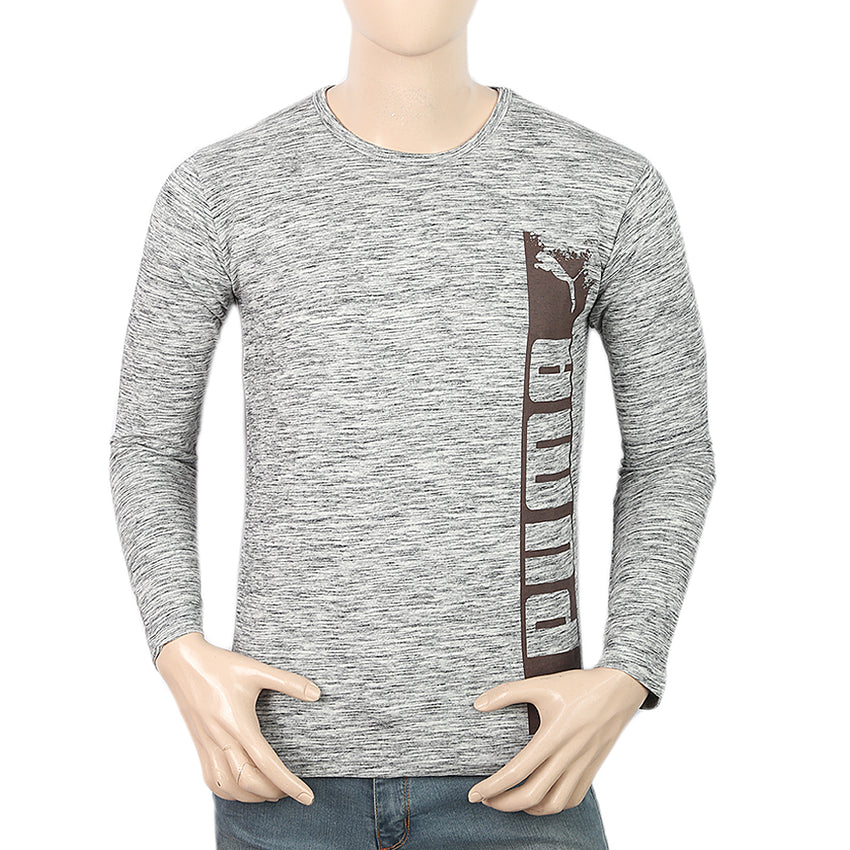 Men's Full Sleeves Twisted T-Shirt - Dark Grey, Men, T-Shirts And Polos, Chase Value, Chase Value