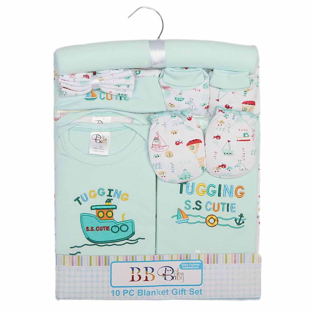 Newborn Gift Sets 10 Pcs - Cyan, Kids, Newborn Gift Set, Chase Value, Chase Value