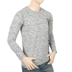 Men's Full Sleeves Twisted T-Shirt - Dark Grey, Men, T-Shirts And Polos, Chase Value, Chase Value
