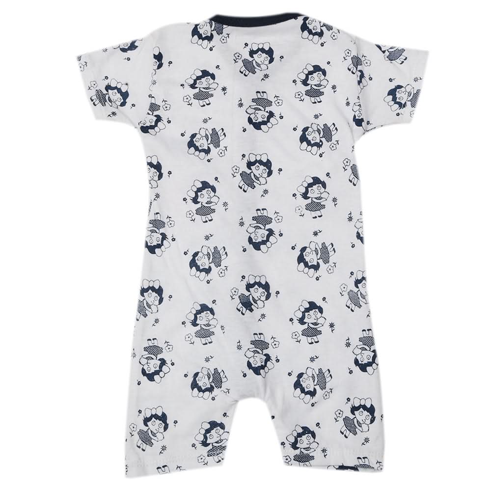 Newborn Girls Short Leg Romper - White, Kids, Newborn Girls Rompers, Chase Value, Chase Value