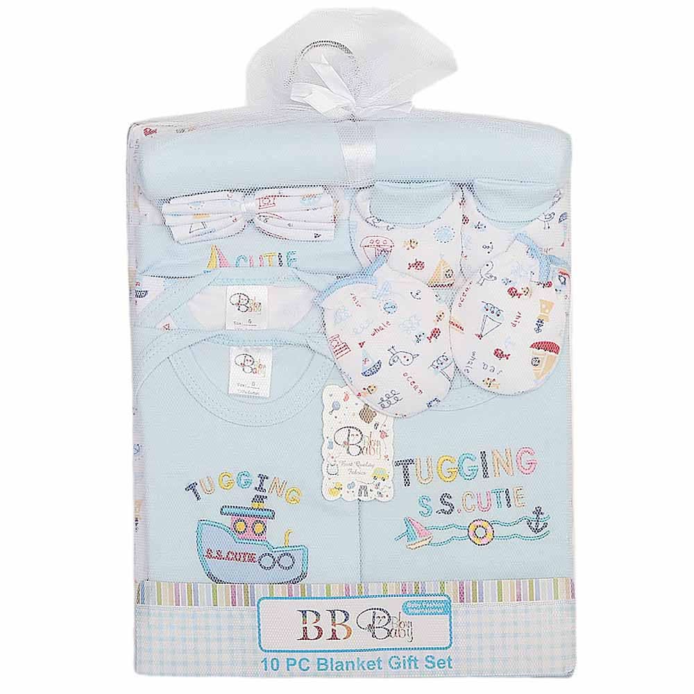 Newborn Gift Sets 10 Pcs - Sky Blue, Kids, Newborn Gift Set, Chase Value, Chase Value