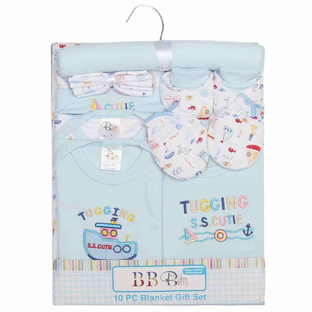 Newborn Gift Sets 10 Pcs - Sky Blue, Kids, Newborn Gift Set, Chase Value, Chase Value
