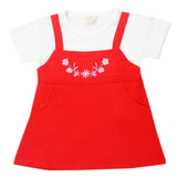 Newborn Girls Half Sleeves Frock - Red, Kids, Newborn Girls Frocks, Chase Value, Chase Value