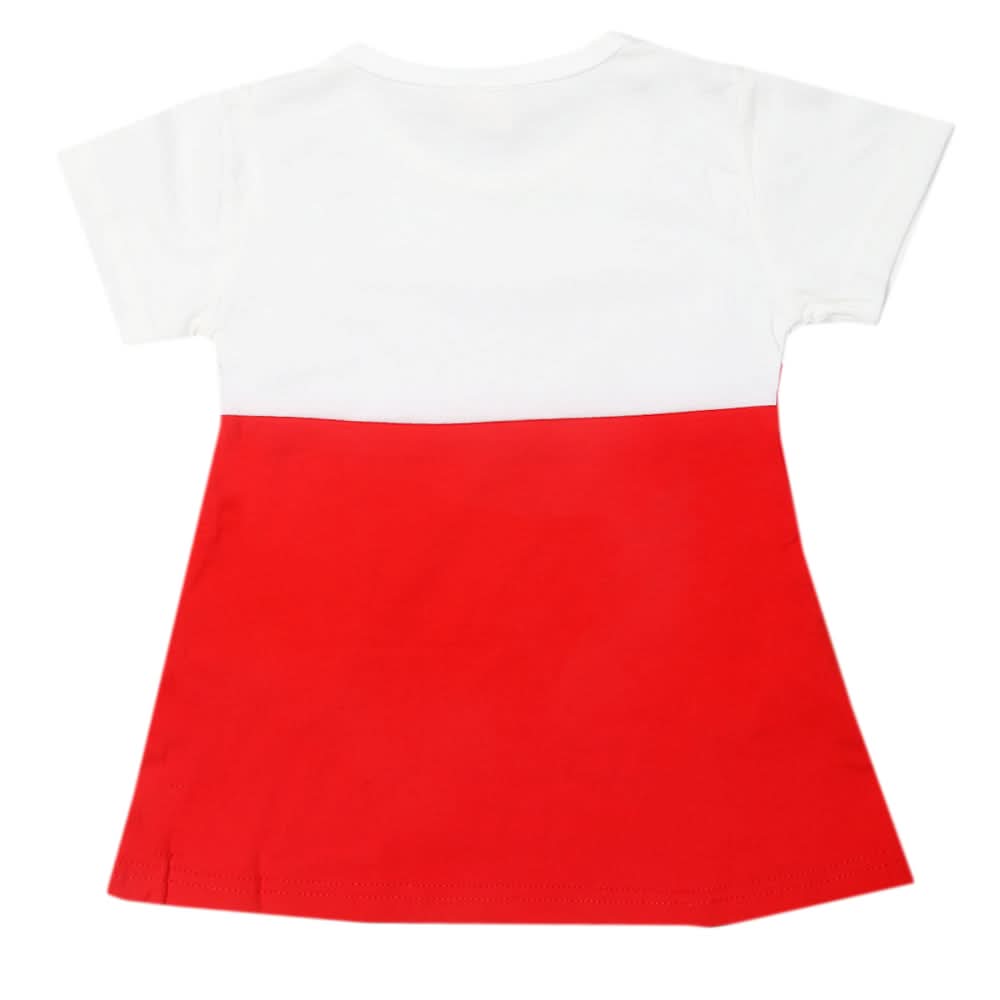 Newborn Girls Half Sleeves Frock - Red, Kids, Newborn Girls Frocks, Chase Value, Chase Value