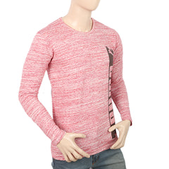 Men's Full Sleeves Twisted T-Shirt - Peach, Men, T-Shirts And Polos, Chase Value, Chase Value