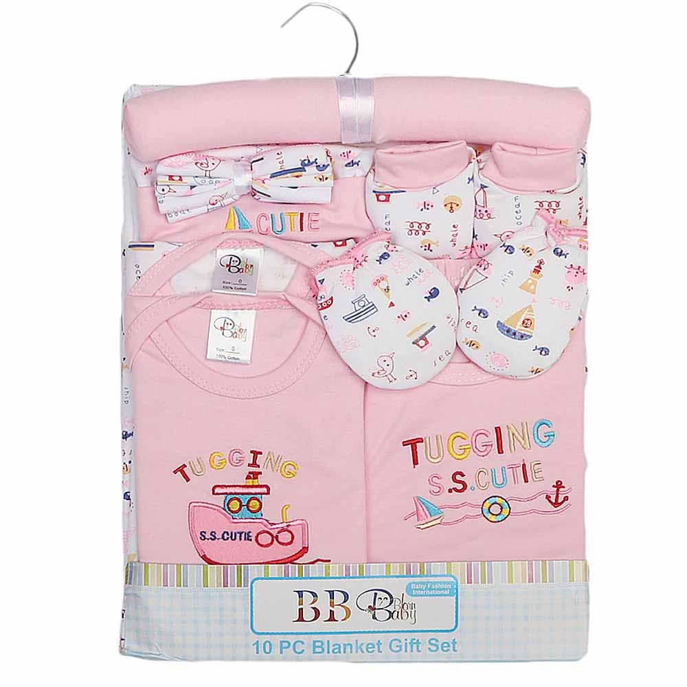 Newborn Gift Sets 10 Pcs - Pink, Kids, Newborn Gift Set, Chase Value, Chase Value