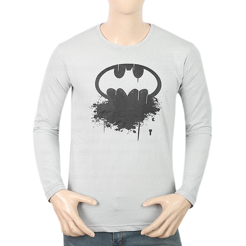 Men's Full Sleeves Twisted T-Shirt - Grey, Men, T-Shirts And Polos, Chase Value, Chase Value
