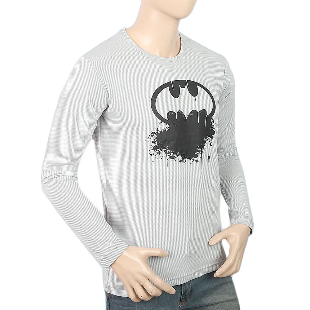 Men's Full Sleeves Twisted T-Shirt - Grey, Men, T-Shirts And Polos, Chase Value, Chase Value
